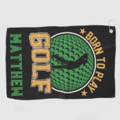 Geboren zum Golfspielen Golfhandtuch (Horizontal)