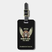 Geboren zum Himmel fahrendes Pilot, Cooler Luftver Gepäckanhänger (Vorderseite vertikal)