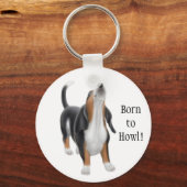 Geboren zum Howl Hound Schlüsselanhänger (Vorderseite)