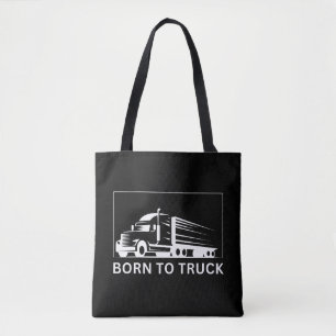 Geboren zum Lastkraftwagen (weiß) Tasche