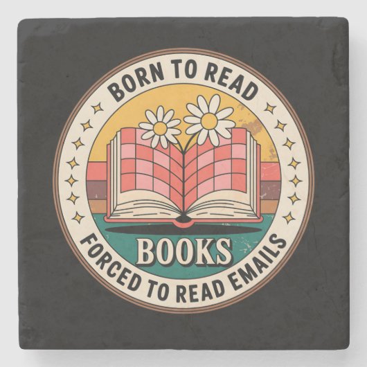 Geboren zum Lesen von Büchern, die zum Lesen von E Steinuntersetzer (Vorderseite)