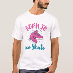 Geboren zum Niedlichen Ice Skate Abbildung Skaten T-Shirt