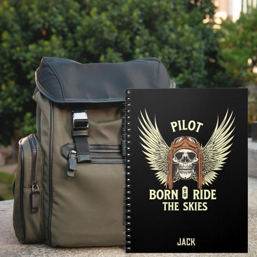 Geboren zum "Ride Skies", Cooler Fun Aviation Cust Notizblock
