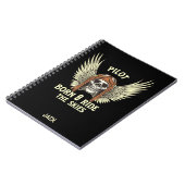 Geboren zum "Ride Skies", Cooler Fun Aviation Cust Notizblock (Linke Seite)