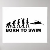 Geboren zum Schwimmen Evolution Poster (Vorne)