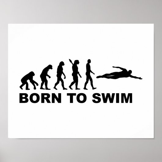 Geboren zum Schwimmen Evolution Poster (Vorne)