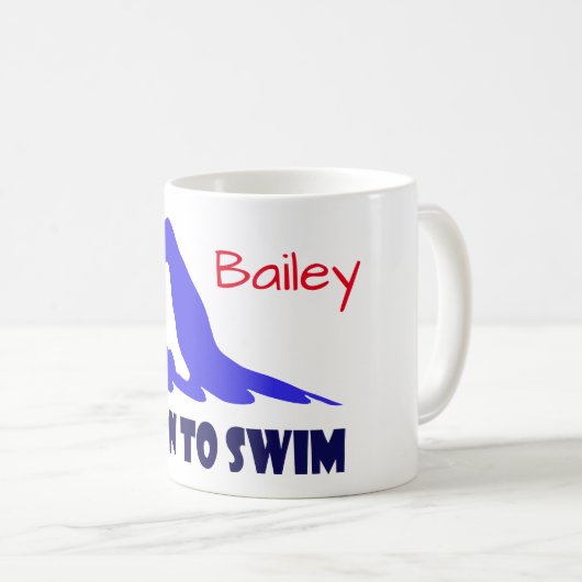 Geboren zum Schwimmen, Freestyle-Schwimmer, person Kaffeetasse (VorderseiteRechts)