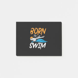 Geboren zum Schwimmen Post-it Klebezettel