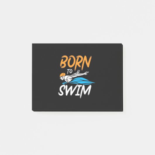Geboren zum Schwimmen Post-it Klebezettel (Vorderseite)