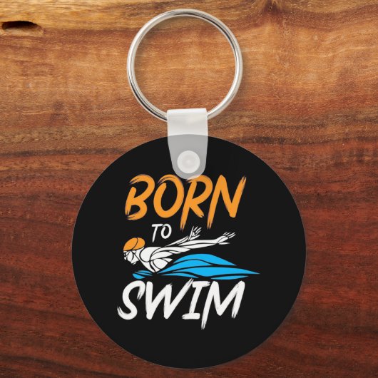 Geboren zum Schwimmen Schlüsselanhänger (Vorderseite)