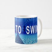 Geboren zum Schwimmen, Schwimmbad, Inspiration Zit Kaffeetasse (VorderseiteRechts)