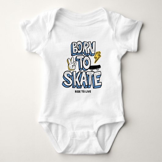 Geboren zum Skate Baby Strampler (Vorderseite)