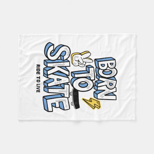 Geboren zum Skate Fleecedecke (Vorderseite (Horizontal))