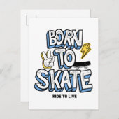 Geboren zum Skate Postkarte (Vorne/Hinten)