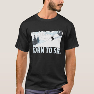 Geboren zum Ski Winter Sport Vintage Pulverschnee T-Shirt