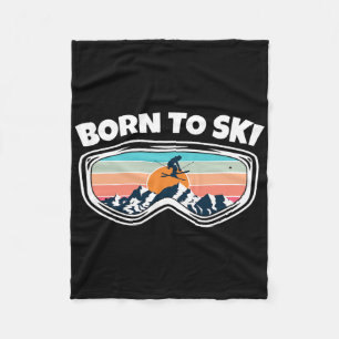 Geboren zum Skifahren - Skipiste als sonniges Skig Fleecedecke