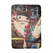 Geboren zum Sparkle Karussell Pferde Rote Rosen Fo Badematte (Vorderseite Vertikal)