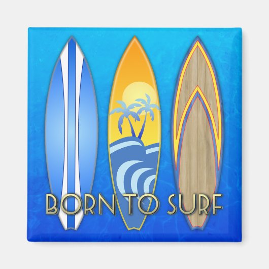 Geboren zum Surfen Magnet (Vorne)