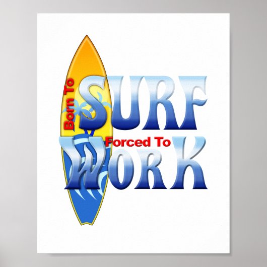 Geboren zum Surfen Poster (Vorne)