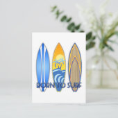 Geboren zum Surfen Postkarte (Stehend Vorderseite)