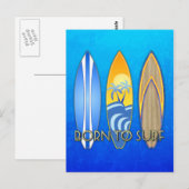 Geboren zum Surfen Postkarte (Vorne/Hinten)