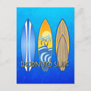 Geboren zum Surfen Postkarte