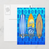 Geboren zum Surfen Postkarte (Vorne/Hinten)