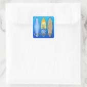 Geboren zum Surfen Quadratischer Aufkleber (Tasche)