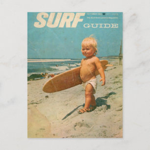 Geboren zum Surfen Süßer Vintage-Surfing-Stil Postkarte