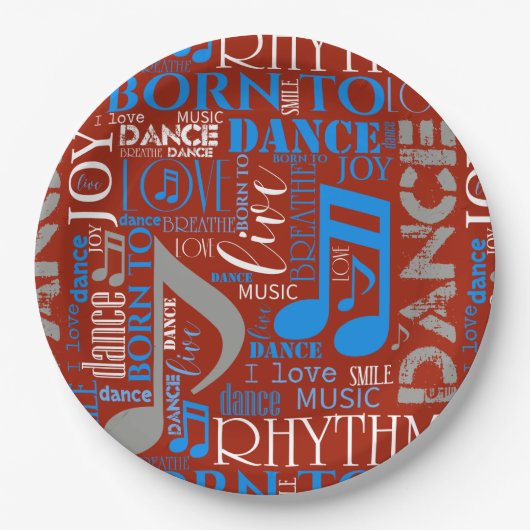 Geboren zum Tanzen von Blau/Weiß/FarbeID277 Pappteller (Vorderseite)