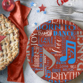 Geboren zum Tanzen von Blau/Weiß/FarbeID277 Pappteller