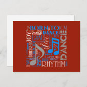 Geboren zum Tanzen von Blau/Weiß/FarbeID277 Postkarte (Vorne/Hinten)