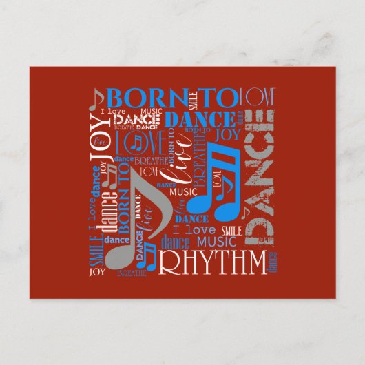 Geboren zum Tanzen von Blau/Weiß/FarbeID277 Postkarte (Vorderseite)