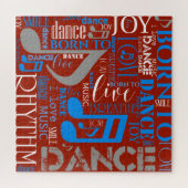 Geboren zum Tanzen von Blau/Weiß/FarbeID277 Puzzle (Horizontal)