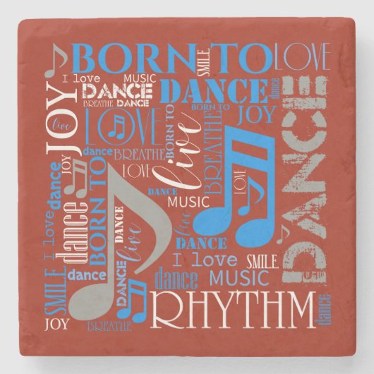 Geboren zum Tanzen von Blau/Weiß/FarbeID277 Steinuntersetzer (Vorderseite)