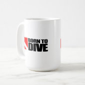 Geboren zum Tauchen Kaffeetasse (Vorderseite Links)