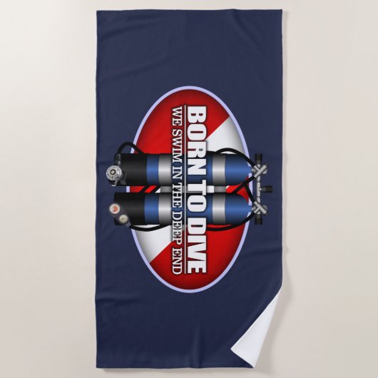 Geboren zum Tauchen (ST) Strandtuch (Vorderseite)