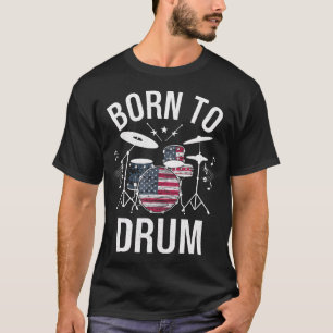 Geboren zum Trommeln - cooler Drummer Trommelspiel T-Shirt