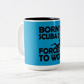 Geboren zum Unterwasseratemgerät-Tauchen Zweifarbige Tasse (Vorderseite Links)