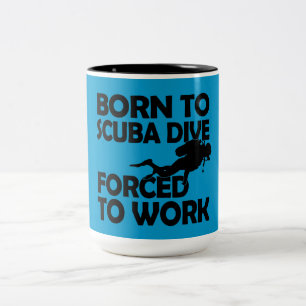 Geboren zum Unterwasseratemgerät-Tauchen Zweifarbige Tasse