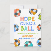 Geboren zur Ball Soccer Birthday Party Dankeskarte (Vorderseite)