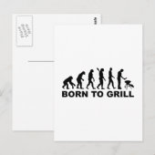 Geboren zur Grill-Evolution Postkarte (Vorne/Hinten)