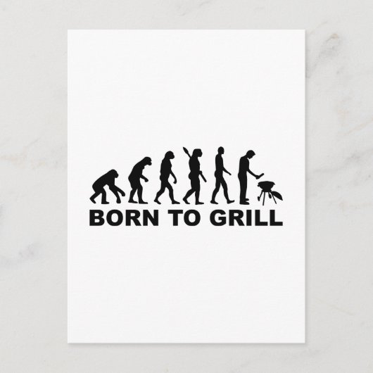 Geboren zur Grill-Evolution Postkarte (Vorderseite)