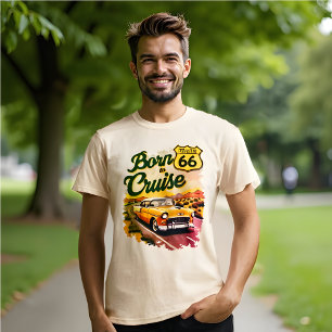 Geboren zur Kreuzfahrtroute 66 Klassische Autos T-Shirt