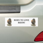 GEBOREN ZUR LIEBE BISON BUFFALO TIERE QUOTE ART AUTOAUFKLEBER (Auf Auto)