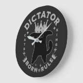 Geboren zur Regel | Funny Cat Design Große Wanduhr (Winkel)
