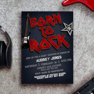 Geboren zur Rock Baby Shower Einladung
