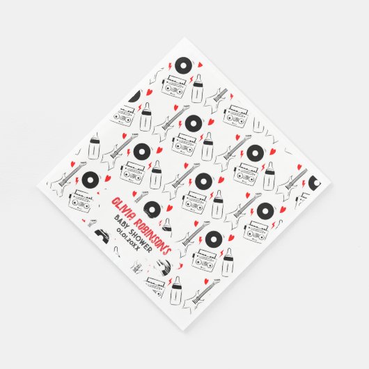 Geboren zur Rock Star Baby Dusche Serviette (Ecke)