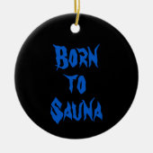 Geboren zur Sauna finnischer Ornament (schwarz; ru (Vorne)