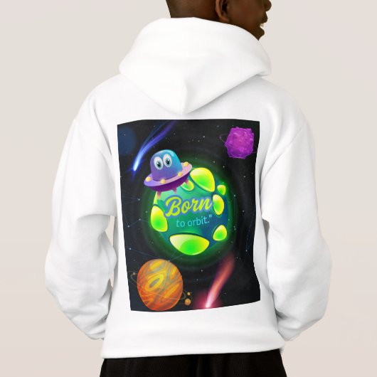 Geboren zur Umlaufbahn Hoodie (Rückseite)